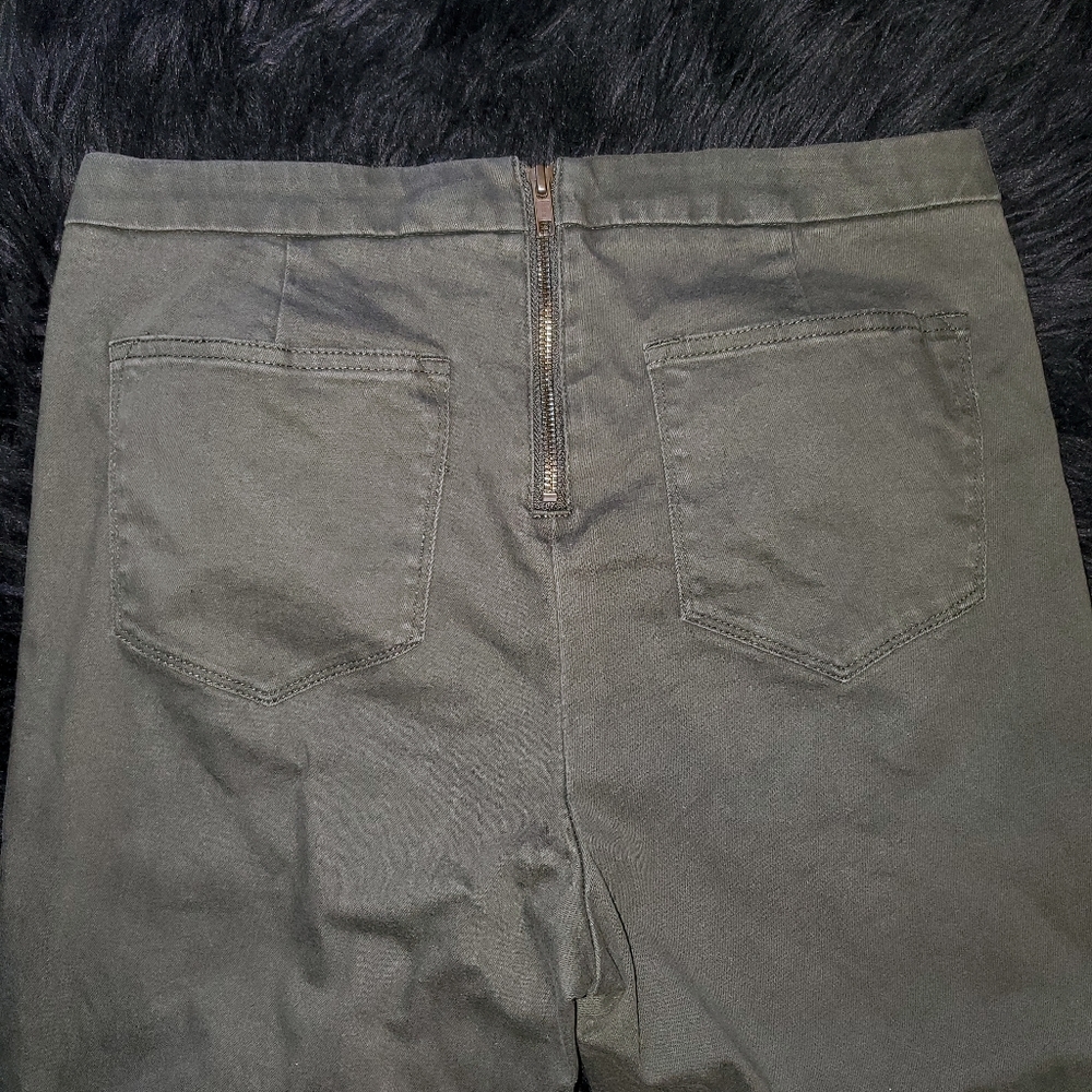 J. CREW Dannie Zip Back Green Trousers